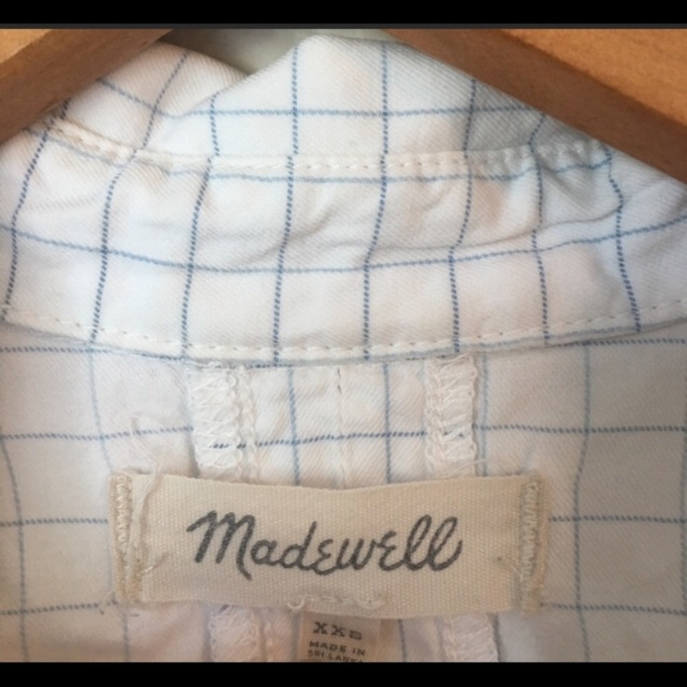 Madewell Window Pane Ruffle Side Blouse✨ - Picture 4 of 5